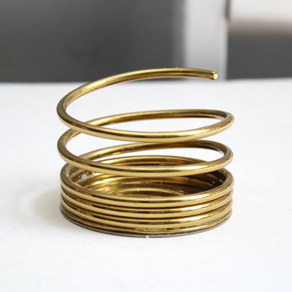 Partylite Vintage Gold Accent Brass Spiral Pillar Candle Holder